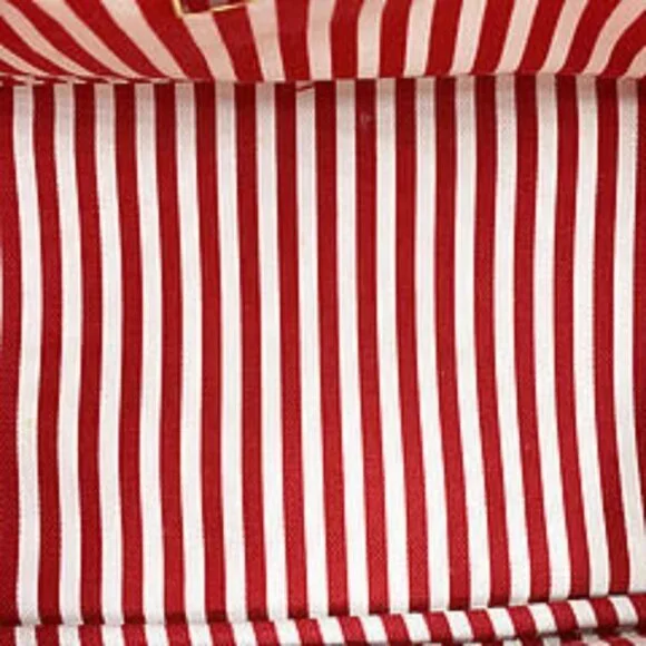 Prada Canvas Tote Canapa Tote Bag Red - Picture 11 of 13